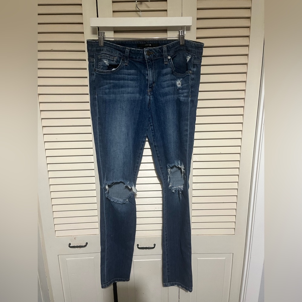Joe's Jeans Dark Blue Distressed Skinny Jeans